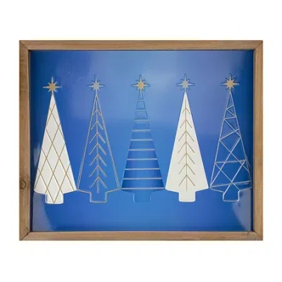 Northlight 18" Trees Wooden Framed Wood Wall Art In Multi