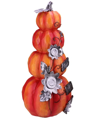 Northlight 18.25in Stacked Pumpkins Fthappy Harvestft Fall Outdoor Decoration In Orange