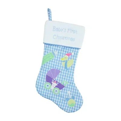 Northlight 18.5'' Blue And White 'baby's First Christmas' Embroidered Christmas Stocking