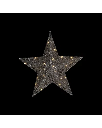 NORTHLIGHT NORTHLIGHT 18IN LED LIGHTED SILVER HANGING STAR OUTDOOR CHRISTMAS DISPLAY