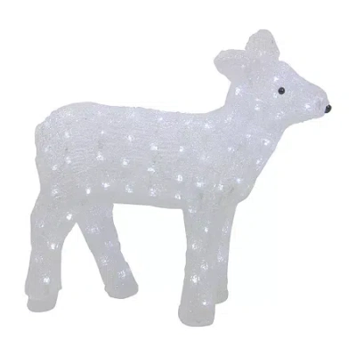 Northlight 18in Lighted Commercial Grade Acrylic Baby Reindeer Christmas Yard Art In White