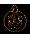 Northlight 18in Orange Jack O'lantern 4-function Led Lighted Window Silhouette In Gold