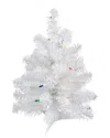 Northlight 18in Pre-lit Snow White Artificial Christmas Tree Multi Lights In White