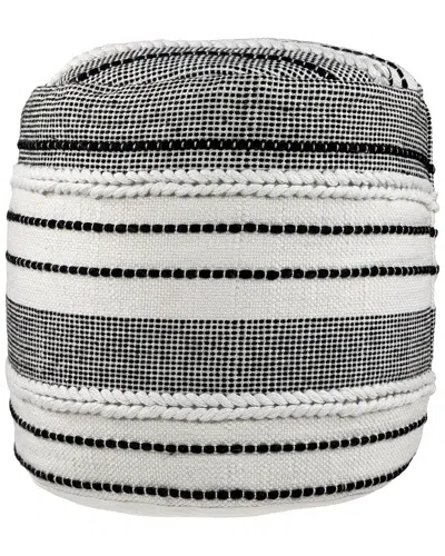 Northlight 18in Striped Outdoor Woven Pouf Ottoman In Multi