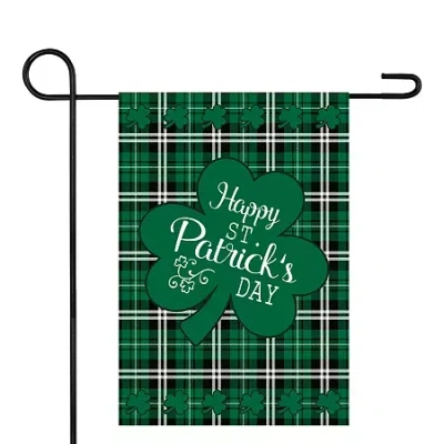 Northlight 18in X 12.5in Happy St. Patrick's Day Plaid Garden Flags In Green