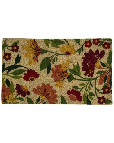 Northlight 18x30 Coir Floral Spring Door Mat In Yellow