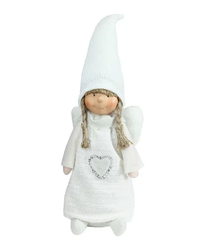 Northlight 19.25in White Snowy Woodlands Girl Angel Christmas Tabletop Figure