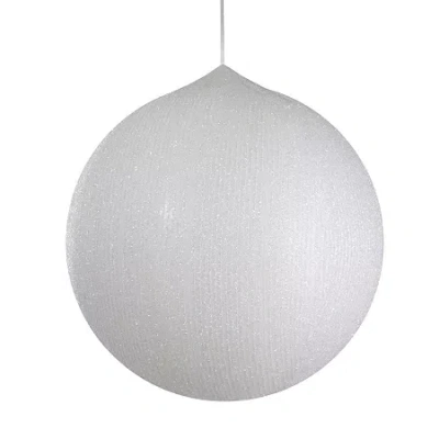 Northlight 19.5-inch White Tinsel Inflatable Ball Decor Christmas Ornament