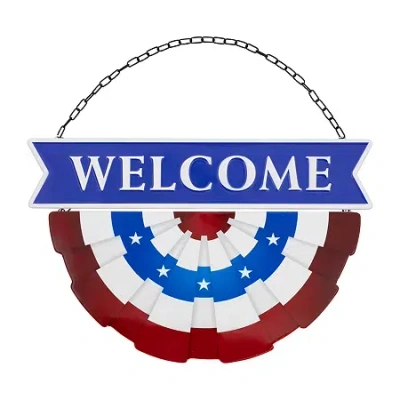 Northlight 19.5in " Welcome" Metal Wall Sign In Multi
