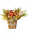 Shop Northlight 19in Artificial Fall Harvest Foliage With Bow Wall Basket In Brown