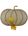 Northlight 19in Burlap And Vine Pumpkin Wall Decal In Beige
