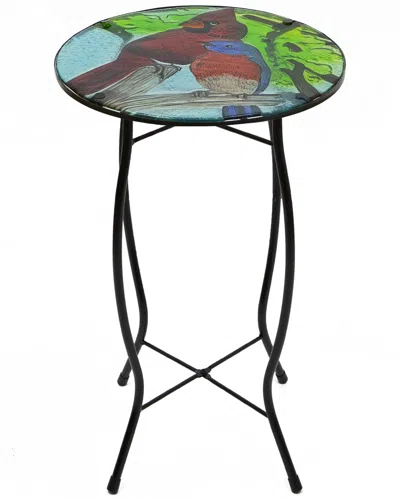 Northlight 19in Cardinal Glass Patio Side Table