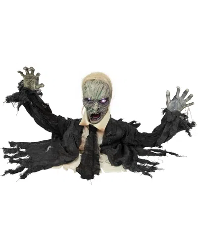 Northlight 19in Lighted & Animated Groundbreaking Zombie Decoration In Black