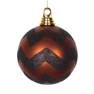 Northlight 2-finish Brown And Black Chevron Shatterproof Christmas Ball Ornament 4.75'' (120mm)