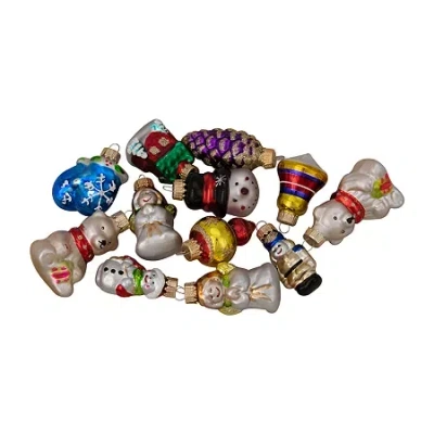 Northlight 2-finish Cold Glass Gold 12-pc. Christmas Ornament In Multi