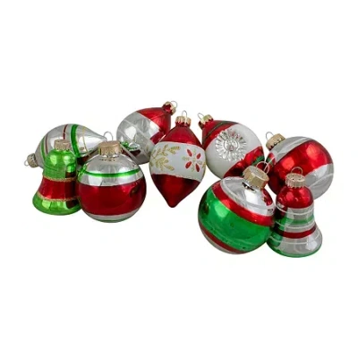 Northlight 2-finish Glass 9-pc. Christmas Ornament In Multi