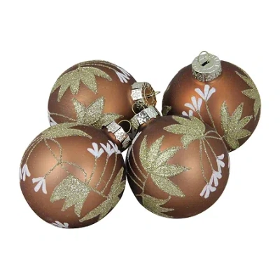 Northlight 2-finish Glass Ball 4-pc. Christmas Ornament In Brown