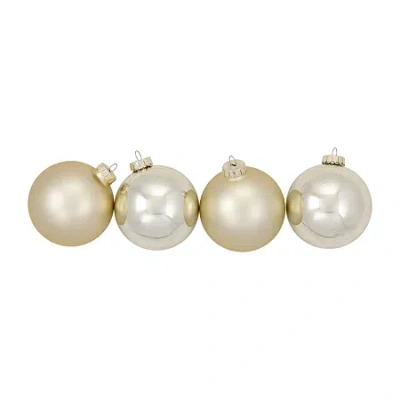 Northlight 2-finish Glass Ball 4-pc. Christmas Ornament In Gold