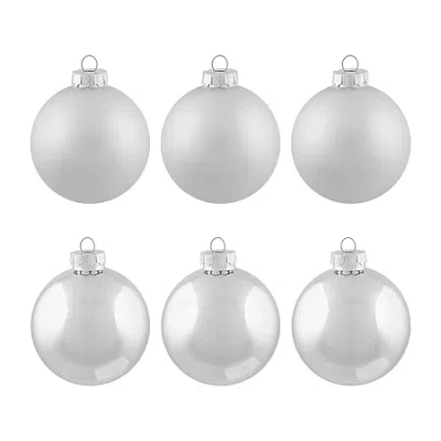 Northlight 2-finish Glass Ball 6-pc. Christmas Ornament In Silver