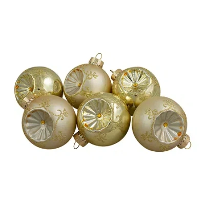 Northlight 2-finish Glass Ball 6-pc. Christmas Ornament In Gold