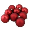 Northlight 2-finish Glass Ball Christmas Ornaments In Red
