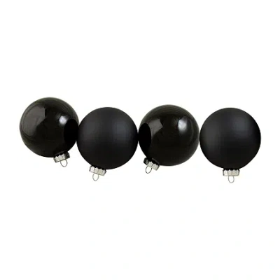Northlight 2-finish Glass Black Ball 4-pc. Christmas Ornament