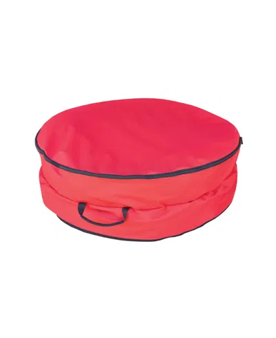 Northlight 2 In 1 Zip Up Christmas Garland And Wreath Storage Bag In Red