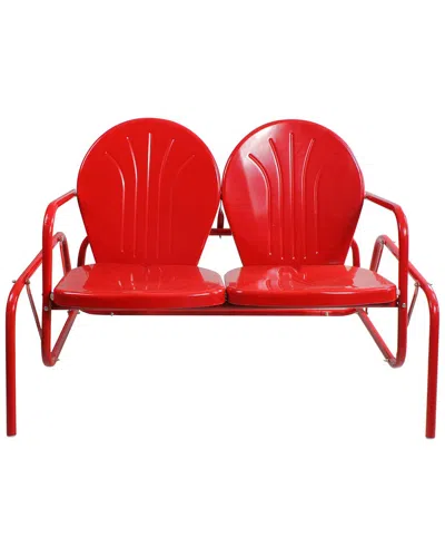 Northlight 2-person Outdoor Retro Metal Tulip Double Glider Patio Chair