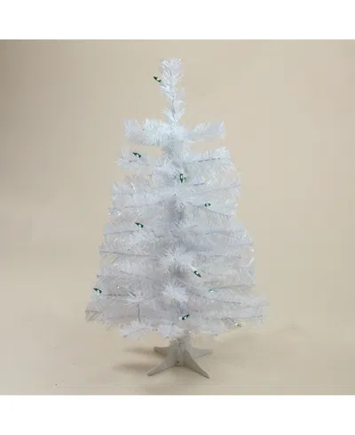 Northlight 2' Pre-lit Slim White Tinsel Artificial Christmas Tree In Green