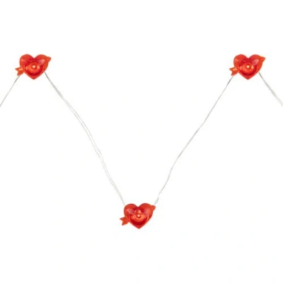 Northlight 20-count Valentine's Day Heart And Arrow Led Fairy Lights, 6.25ft, Copper Wire In Red