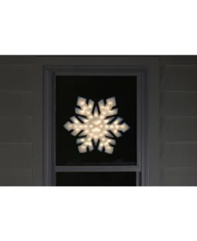 Northlight 20" Lighted Snowflake Christmas Window Silhouette Decoration In White