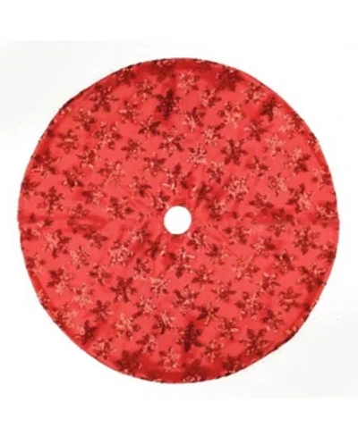 Northlight 20" Red Sequin Snowflake Pattern Mini Christmas Tree Skirt