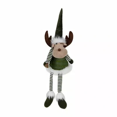 Northlight 20" Striped Legs Moose Christmas Tabletop Decor In Multi