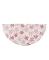 Northlight 20" White And Red Glitter Snowflake Mini Burlap Christmas Tree Skirt In Red