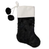 Northlight 20.5-inch Black And White Christmas Stocking With Corduroy Cuff In Black