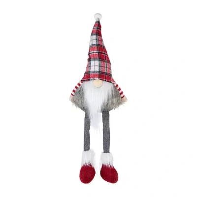 Northlight 20.5in Red Gray And White Plaid Sitting Christmas Decoration Christmas Gnome In Multi