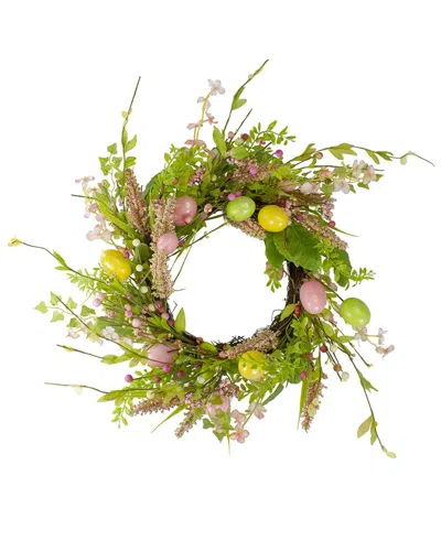 Northlight 20in Easter Egg & Berry Artificial Floral Wreath In Green