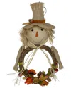 Northlight 20in Fall Harvest Scarecrow Wreath In Orange