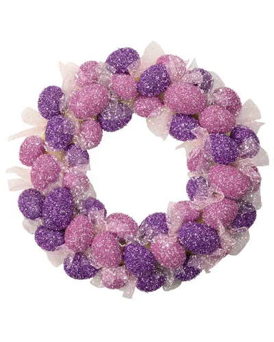 Northlight 20in Glittered Easter Egg Wreath In Pink