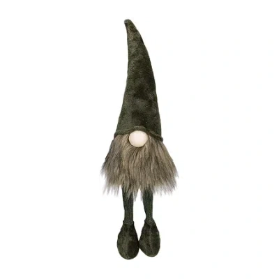 Northlight 20in Green Sitting Christmas With Knitted Dangling Legs Christmas Gnome In Multi