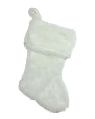 Northlight 20in Ivory White Super Soft Faux Fur Decorative Christmas Stocking