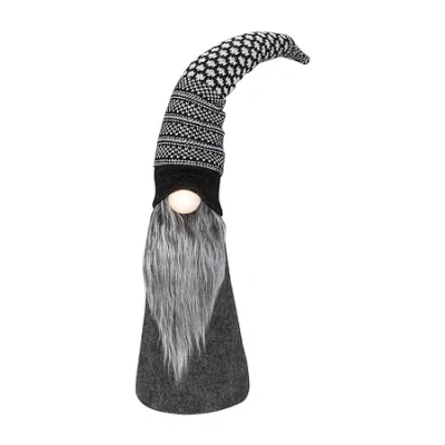 Northlight 20in Led Lighted Black And White Christmas Christmas Gnome In Multi