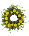 Northlight 20in Lemons & Foliage Artificial Spring Wreath In Yellow