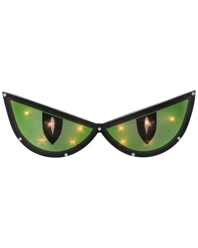 Northlight 20in Lighted Green Eyes Halloween Window Silhouette