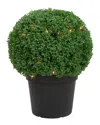 Northlight 20in Pre-lit Artificial Boxwood Ball Topiary In Round Pot
