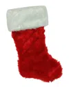 Northlight 20in Traditional Red With White Cuff Extra Plush Christmas Stocking