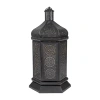 Northlight 21.5'' Black And Gold Moroccan Style Pillar Candle Table Lantern In Black