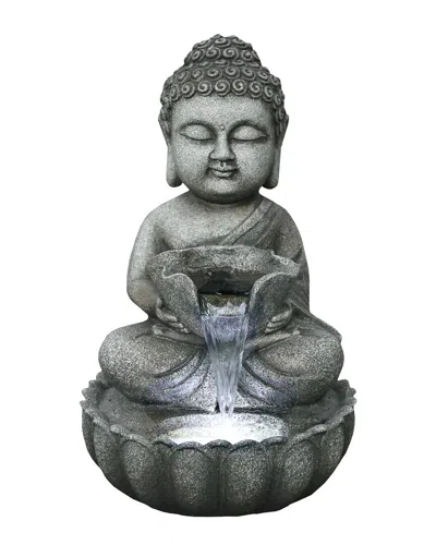 Northlight 21.5in Buddha In Sukhasana Pose Outdoor Garden Water Fountain In Gray