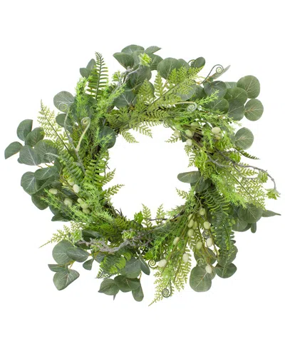 Northlight 21in Eucalyptus & Foliage Artificial Floral Spring Wreath In Green
