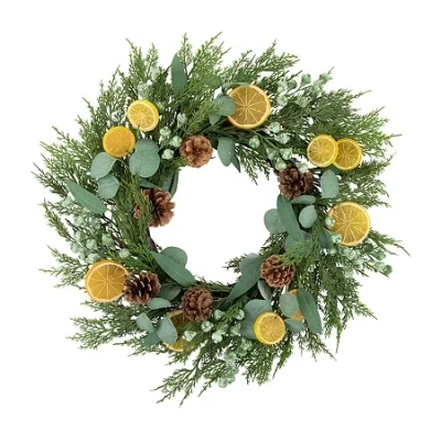 Northlight 22" Cypress Lemon And Eucalyptus Wreath In Multi